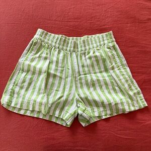 Old Navy Lime and White Striped High Waist Shorts